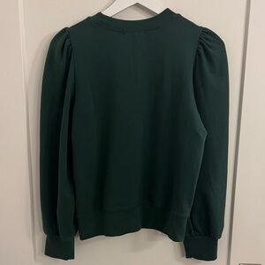 James Dark Green Puff Sleeve Sweatshirt